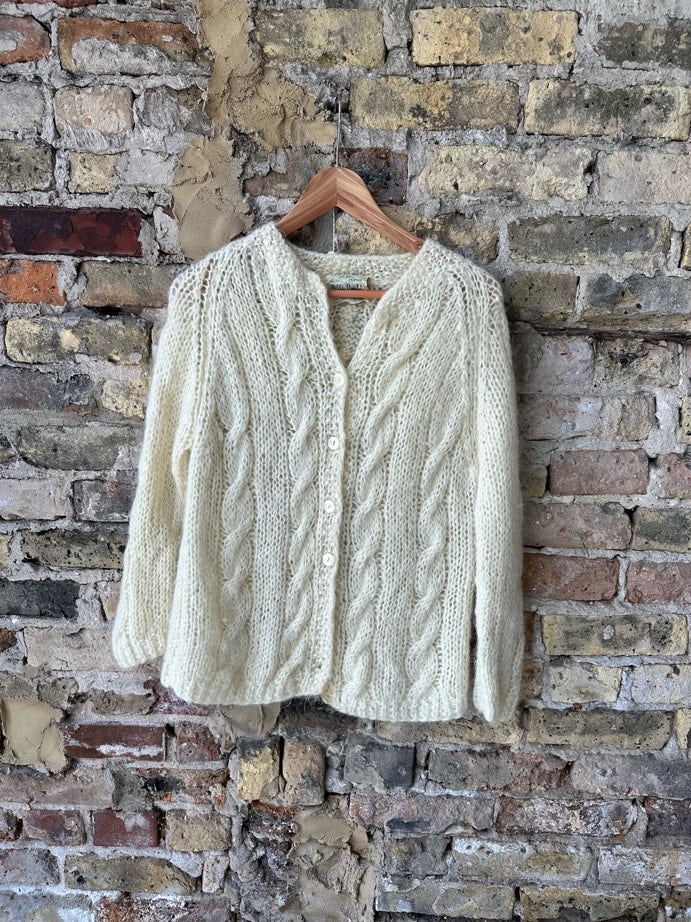 Hand knit wool/mohair cardigan